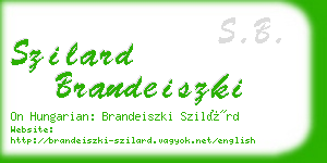 szilard brandeiszki business card